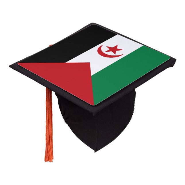 Sahrawi Arab Democratic Republic Flag Graduation Cap Topper (Angled)
