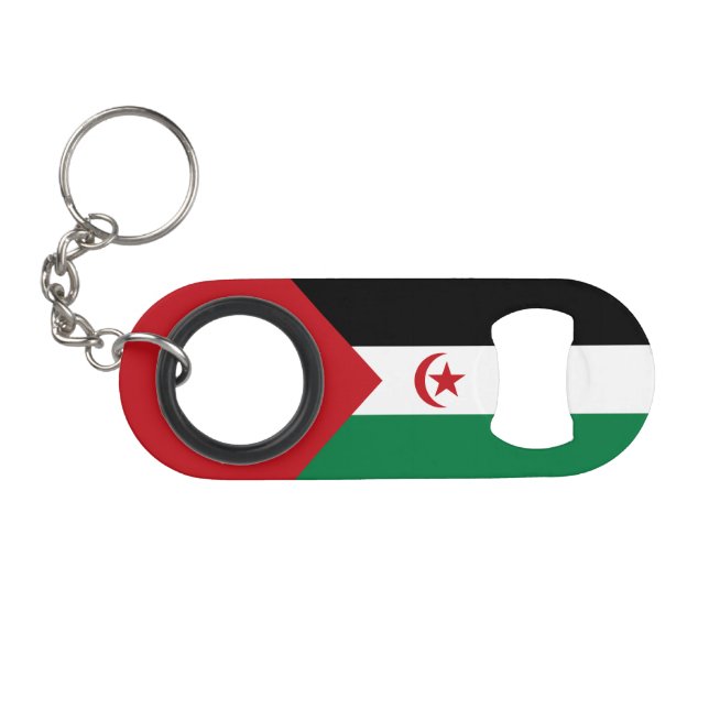Sahrawi Arab Democratic Republic Flag Keychain Bottle Opener (Front (Horizontal))