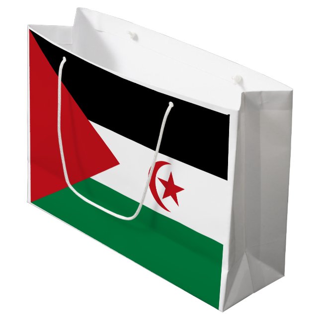 Sahrawi Arab Democratic Republic Flag Large Gift Bag (Front Angled)
