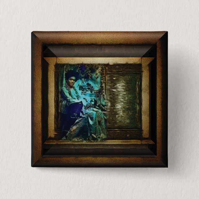 Sai Baba 2 Inch Square Button (Front)