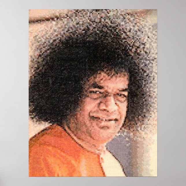 Sai Baba Cross Stitch Image Poster (Front)
