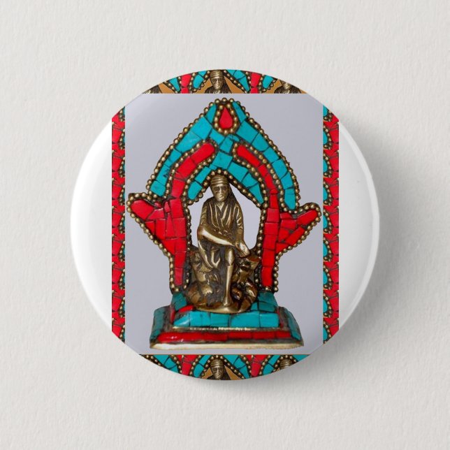 Sai Baba  of Sirdi 2 Inch Round Button (Front)