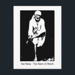 Sai Baba Saint of Shirdi Postcard<br><div class="desc">Sai Baba the Saint of Shirdi - a digital etching by sanskritletters</div>