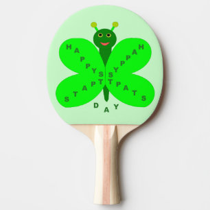 Saibt Patrick's Day Butterfly Ping Pong Paddle