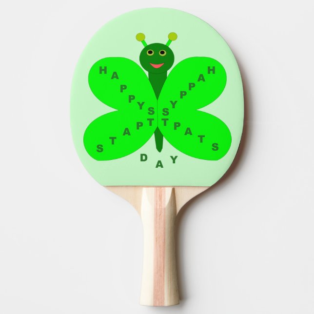 Saibt Patrick's Day Butterfly Ping Pong Paddle (Front)