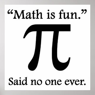 Said No One Ever: Math Is Fun Poster