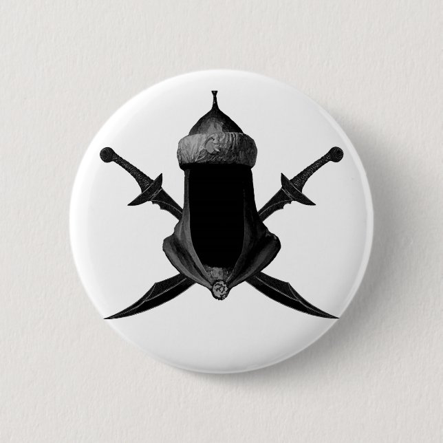 Saif Al Islam 2 Inch Round Button (Front)