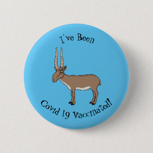 Saiga antelope cartoon illustration 2 inch round button