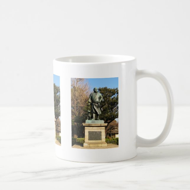 Saigo Takamori (The Last Samurai) & Dog Statue Coffee Mug (Right)