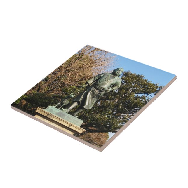 Saigo Takamori (The Last Samurai) & Dog Statue Tile (Side)