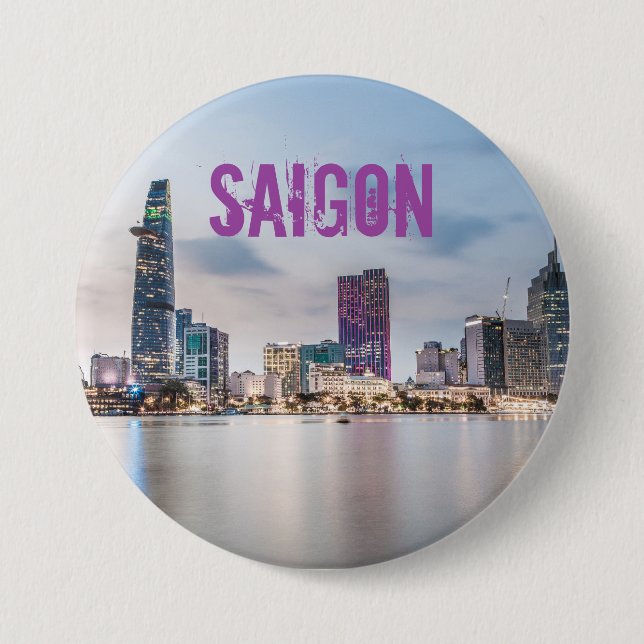 Saigon (Ho Chi Minh City) HCMC Vietnam souvenir 3 Inch Round Button (Front)