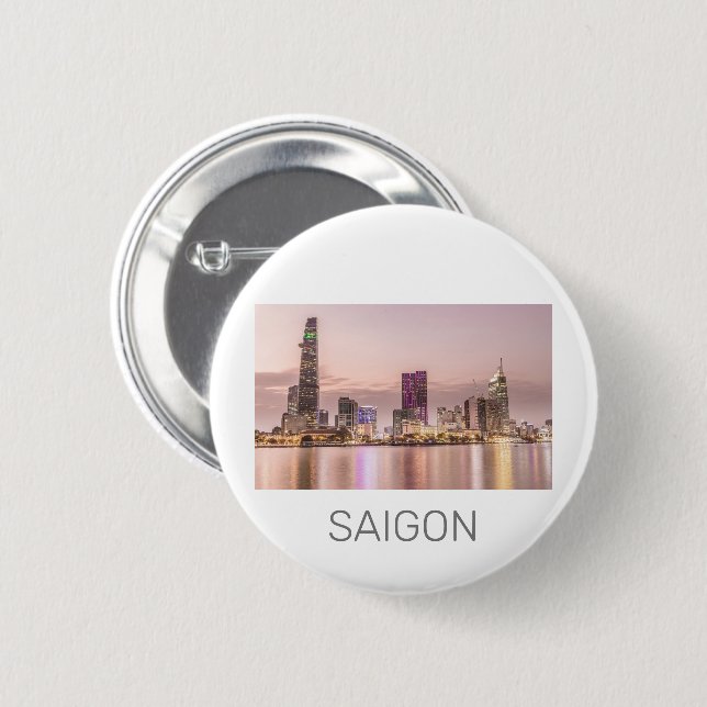 Saigon Ho Chi Minh City HCMC Vietnam Sunset 2 Inch Round Button (Front & Back)