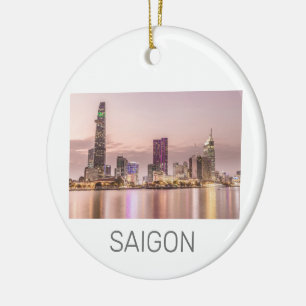 Saigon Ho Chi Minh City HCMC Vietnam Sunset Ceramic Ornament