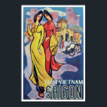 Saigon, Vietnam  - Vintage Art Deco Travel Print<br><div class="desc">Reproduction print of original travel poster promoting tourism to Saigon, Vietnam, restored digitally at artist's discretion. Perfect for your home wall decor. Frame it and this would make a beautiful retro style room decoration in a bar, cafe, restaurant, home theatre, office or den. From extra small to maximum size available....</div>