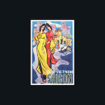 Saigon, Vietnam - Vintage Art Deco Travel Print<br><div class="desc">Reproduction print of original travel poster promoting tourism to Saigon,  Vietnam,  restored digitally at artist's discretion. Perfect for your home wall decor. Please customize the canvas size and choose your frame thickness,  panels and effects to suit your taste. From extra small to maximum size available.</div>