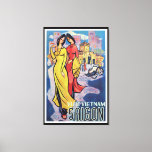 Saigon, Vietnam - Vintage Art Deco Travel Print<br><div class="desc">Reproduction print of original travel poster promoting tourism to Saigon,  Vietnam,  restored digitally at artist's discretion. Perfect for your home wall decor. Please customize the canvas size and choose your frame thickness,  panels and effects to suit your taste. From extra small to maximum size available.</div>