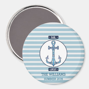 Sail Away Anchor – Personalized Nautical Magnet
