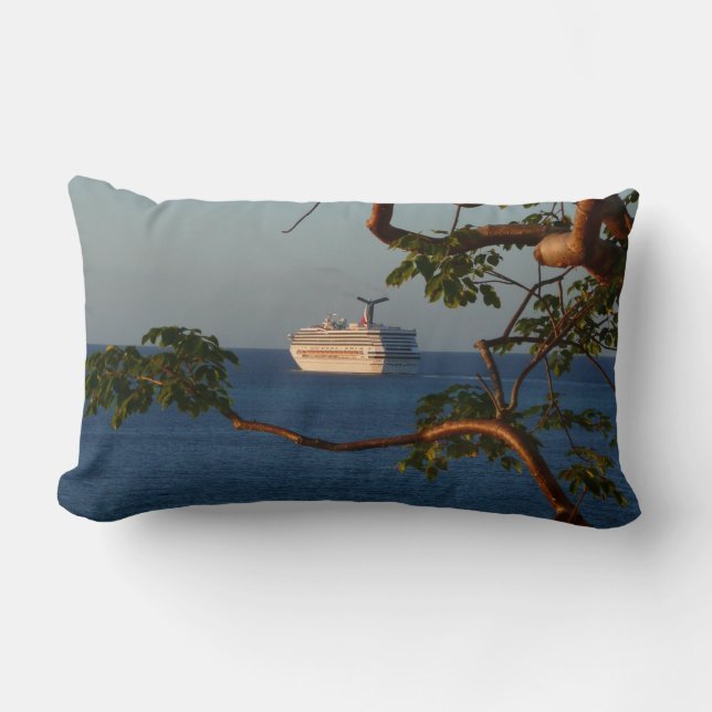 Sail Away at Sunset I Cruise Vacation Lumbar Pillow (Front)