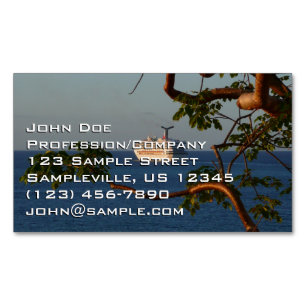 Sail Away at Sunset I Cruise Vacation Magnetic Business Card