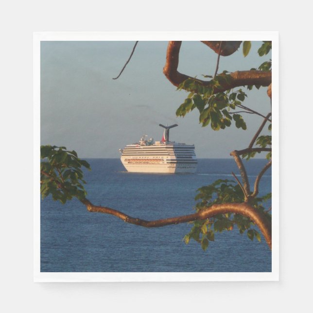 Sail Away at Sunset I Cruise Vacation Napkin (Front)