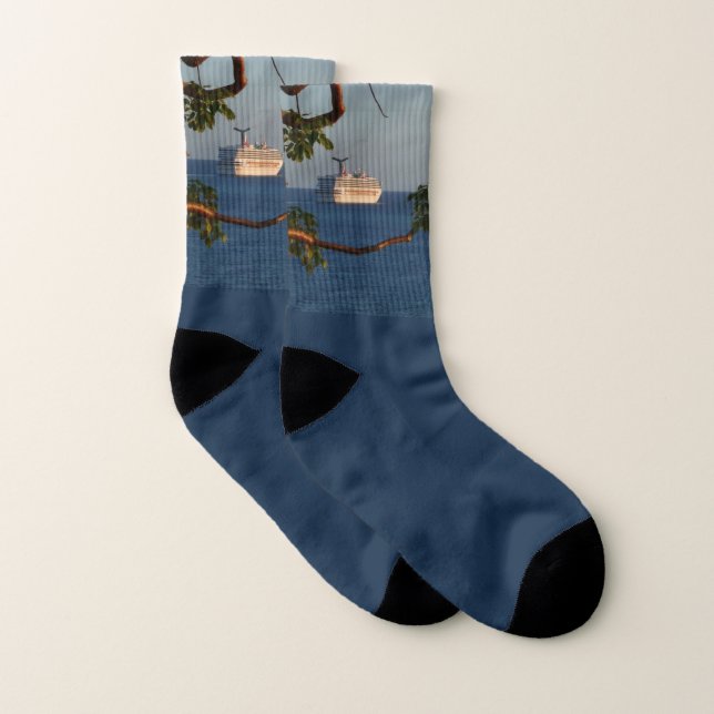 Sail Away at Sunset I Cruise Vacation Socks (Pair)