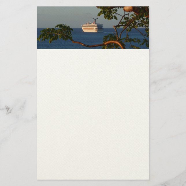 Sail Away at Sunset I Cruise Vacation Stationery (Front)