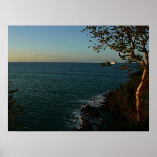 Sail Away at Sunset II Tropical Seascape Poster (Front)