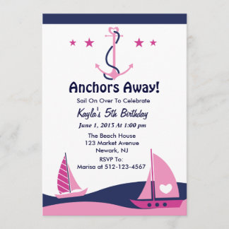 Sail Away Girl Invitation