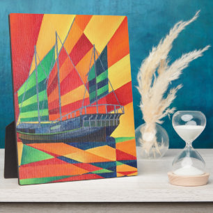 Sail Away Junk Pleasure Boat Plaque