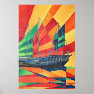 Sail Away Junk Pleasure Boat Poster