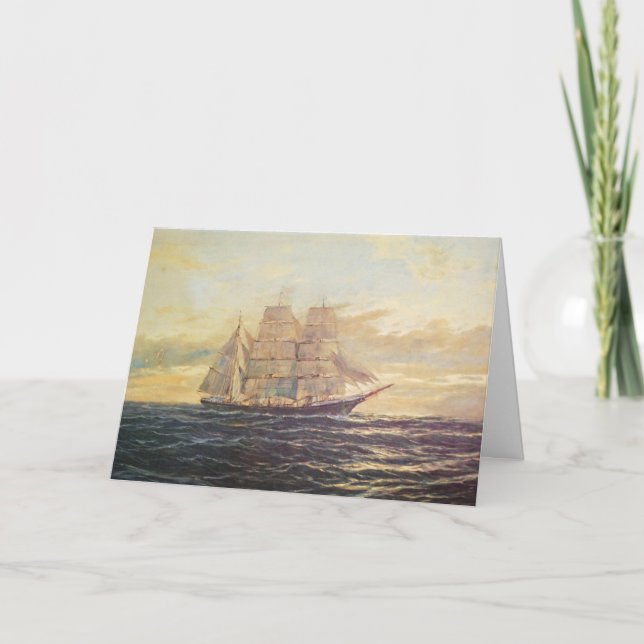 Sail Away Masculine Birthday Card (Front)