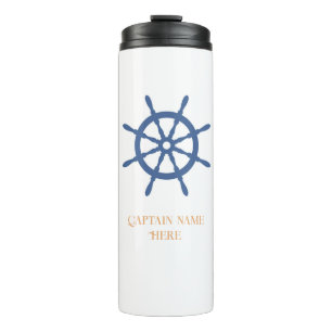 Sail Away Nautical Beach Personalized Name Thermal Tumbler