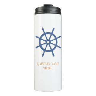 Sail Away Nautical Beach Personalized Name Thermal Tumbler