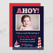 Sail Away Nautical Photo Thank You Note (Front/Back)