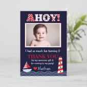 Sail Away Nautical Photo Thank You Note (Standing Front)