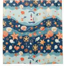 Sail Away Nautical Shower Curtain