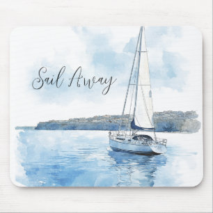 Sail Away Ocean View Mouse Pad