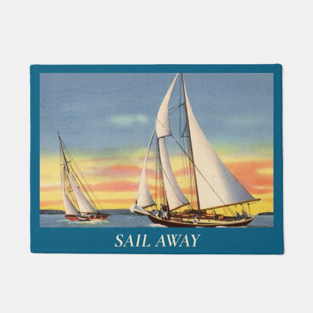 Sail Away Sailing Door Mat (Front)