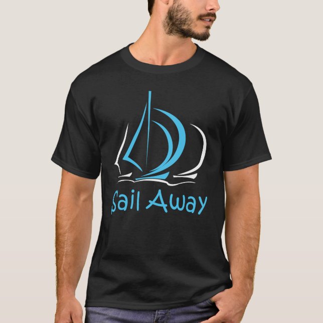 Sail Away Sailing Sailboat Boat Sand Ocean Gul T-Shirt (Front)