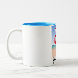 Sail away vintage travel poster Two-Tone coffee mug