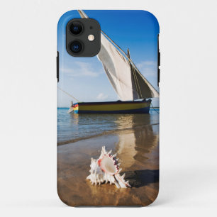 Sail Boat And Shell   Mozambique, Benguerra Lodge iPhone 11 Case