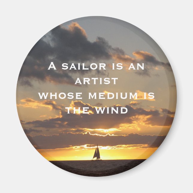 Sail boat at sunset magnet (Front)