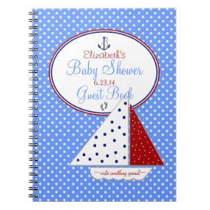 Sail Boat Baby Shower Guest Book  