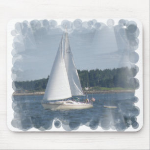 Sail Boat Bubbles Mouse Pad