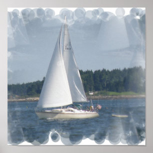 Sail Boat Bubbles Print