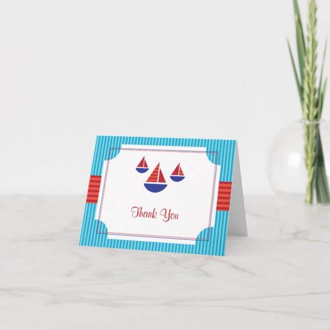 Sail Boat Card Thank You Card or Note Card (Front)