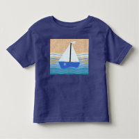 Sail boat on ocean waves