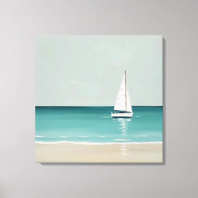 Sail Boat on the Open Sea Canvas Print (Front)