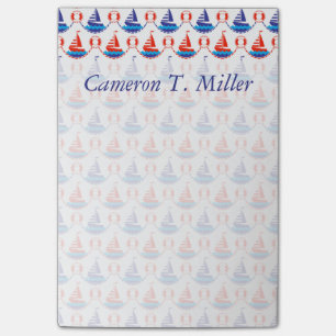 Sail Boat Pattern Add Your Name Post-it Notes