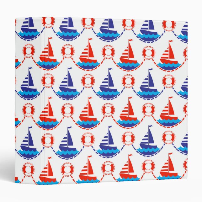 Sail Boat Pattern Binder (Front/Spine)